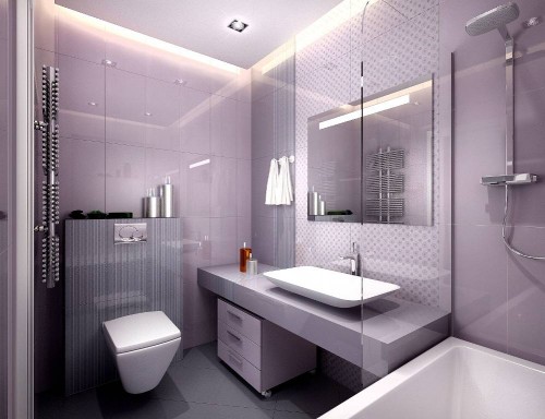 Выполнен качественный ремонт в ванной комнате по дизайну заказчика